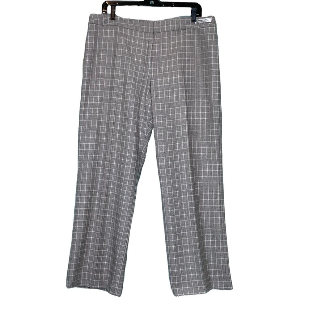 Pendleton gray plaid virgin wool straight legs pants size 16